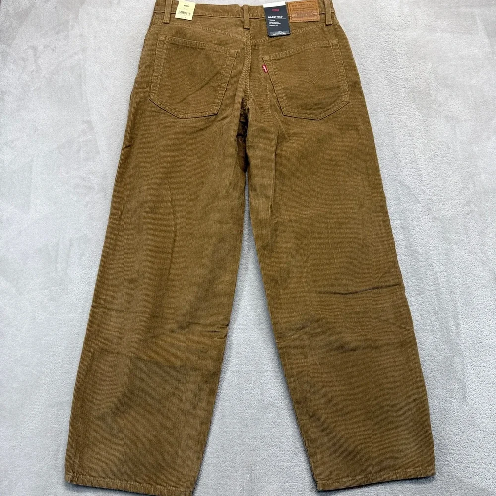 Levi's Pants Men's 29x30 Baggy Dad Corduroy Brown Wide Leg Relaxed Fit Trousers - Picture 8 of 11